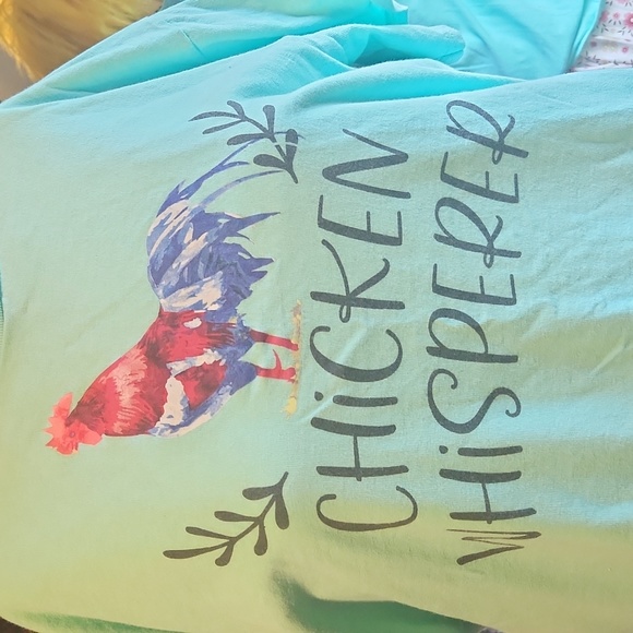 Chicken Whisperer t-shirt โ LG โ Mint Green color โ Rooster โ 100% preshrunk cot - Picture 2 of 11